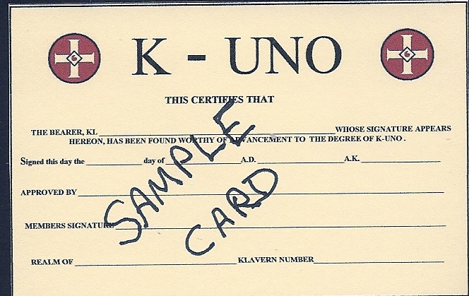 K-uno card
